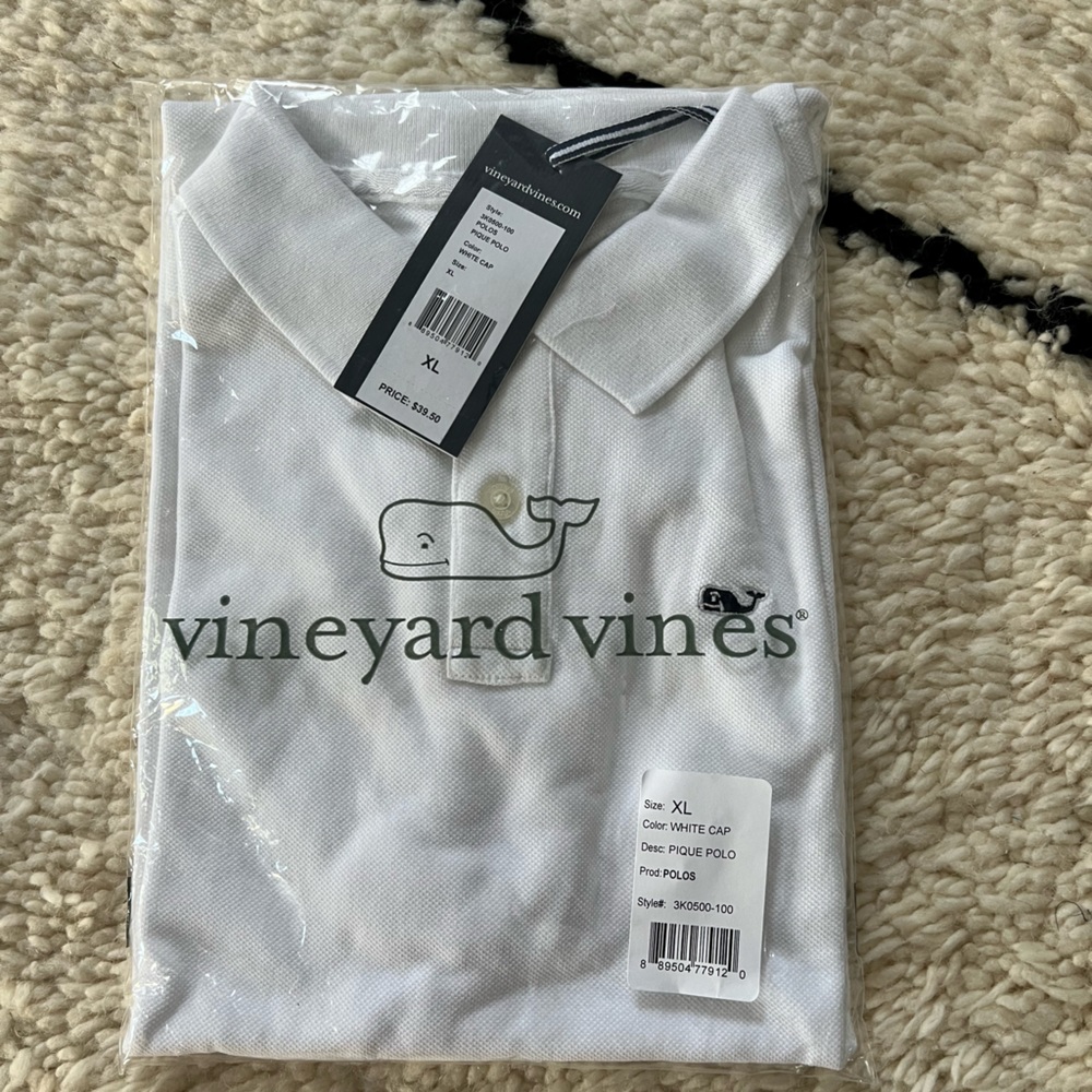 Brand new with tags vineyard vines classic polo, white XL